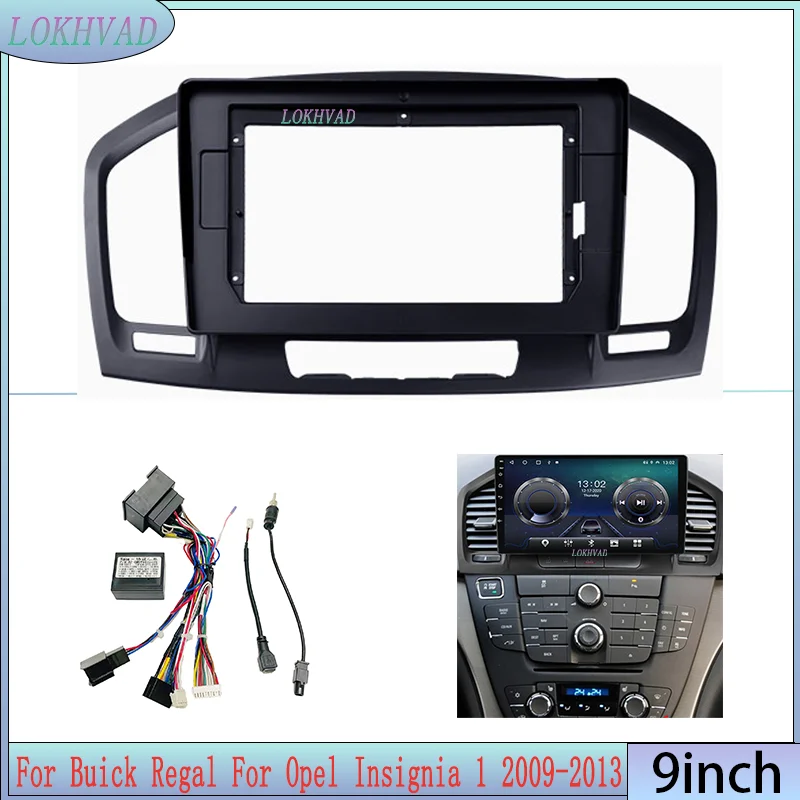 Car Android Radio Stereo Player Frame Fascia For Buick Regal For Opel Insignia 1 2009-2013 Panel Power Harness Canbus