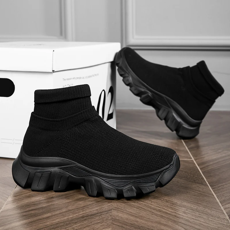 Fashion Mens Socks Shoes Comfort Casual Shoes Lightweight Mesh Mens Ankle Boots Non Slip Walking Running Shoes Couple Work Shoes