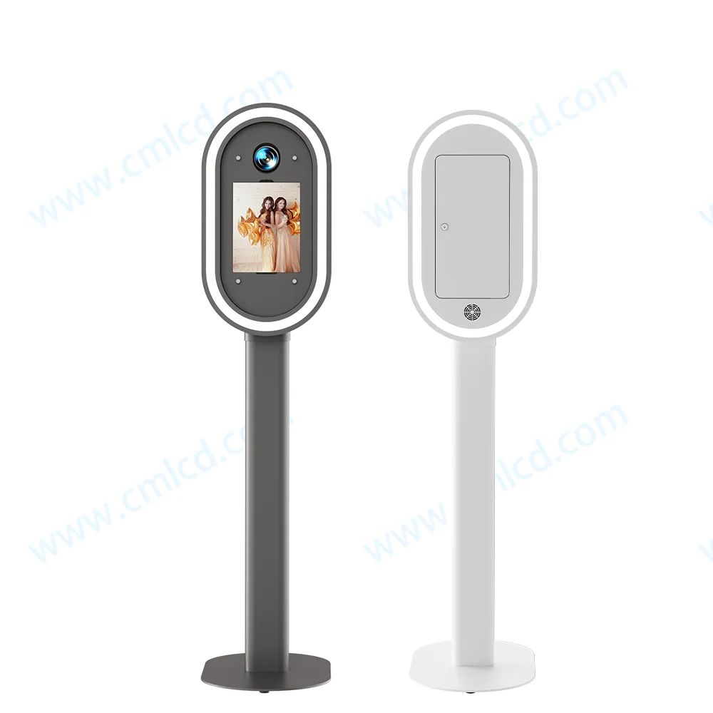 Ultra-Portable Oval iPad Camera Photo Booth 10.9/11/12.9/13 Inch iPad Photobooth Easy to Transport Assemble Mirror Photo Booth