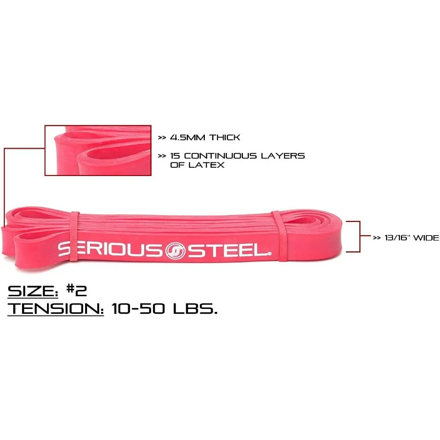 مجموعة أشرطة مقاومة شديدة التحمل من الفولاذ المقاوم 41 بمساعدة من Serious Steel لتدريبات الصالة الرياضية وتمارين مقاومة رفع الأثقال #3