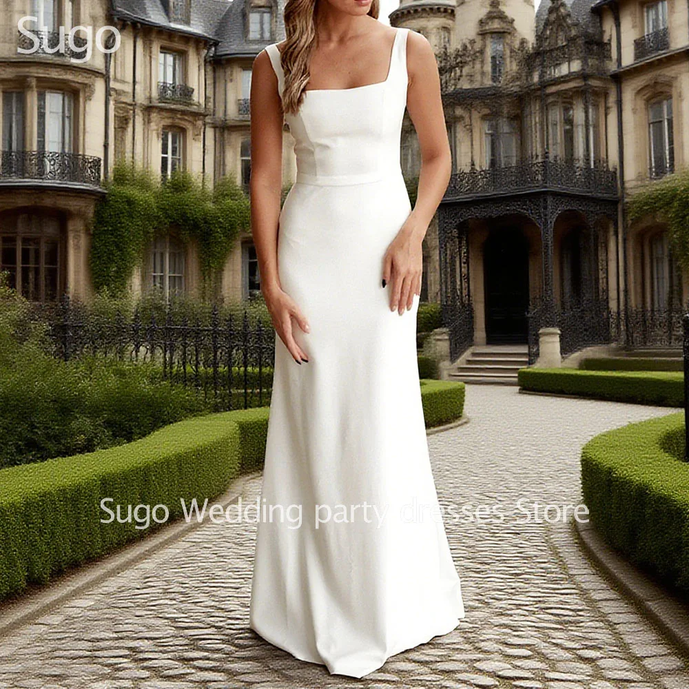 

Customized Elegant Long Ivory Wedding Dresses Square-Neck Floor-Length Mermaid Brides Dress Women Vestidos De Novias Gowns 2025
