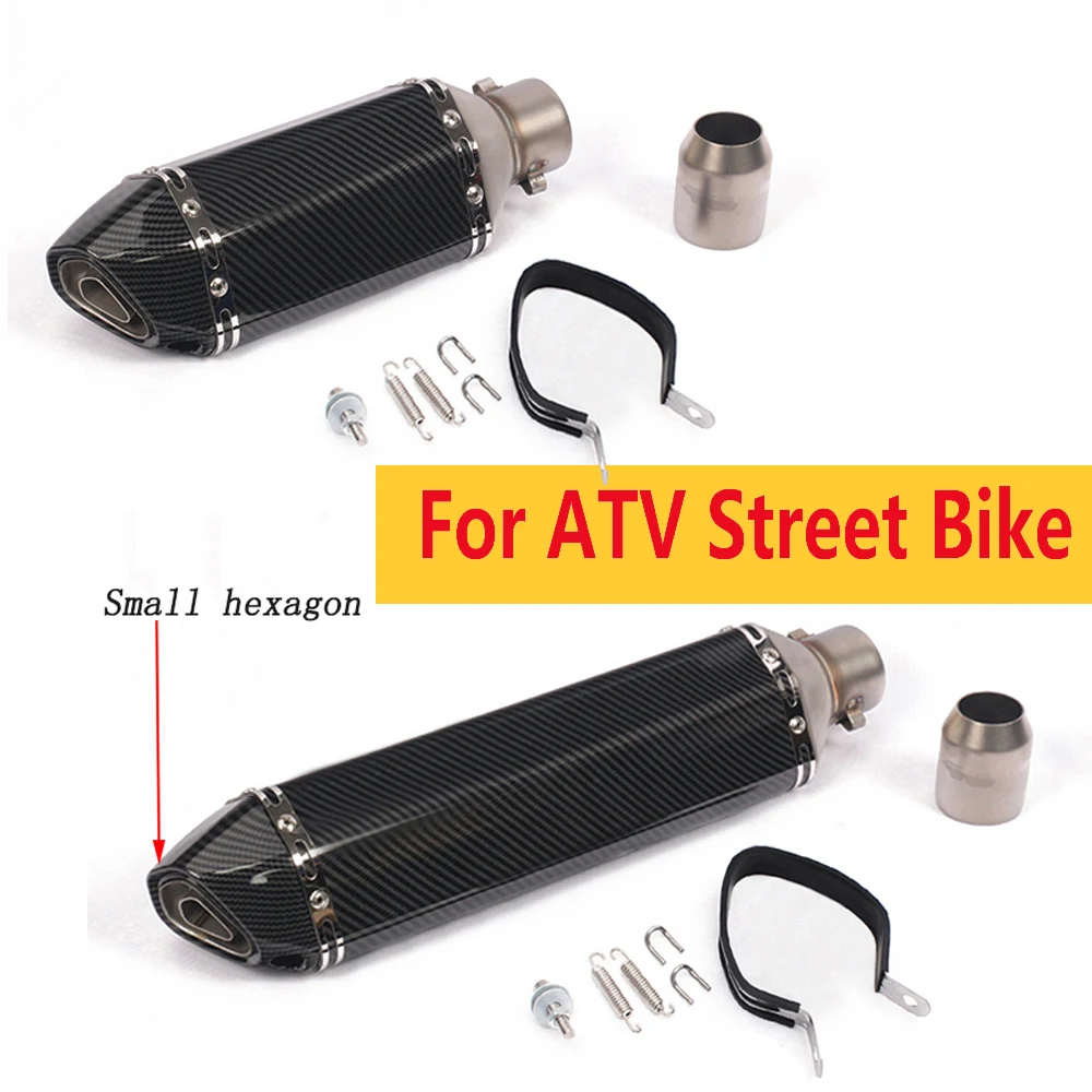 

For ATV Street BikeMotorcycle Exhaust Vent Pipe With Muffler 310/370/470/570mm Stainless Steel 38-51mm Universal