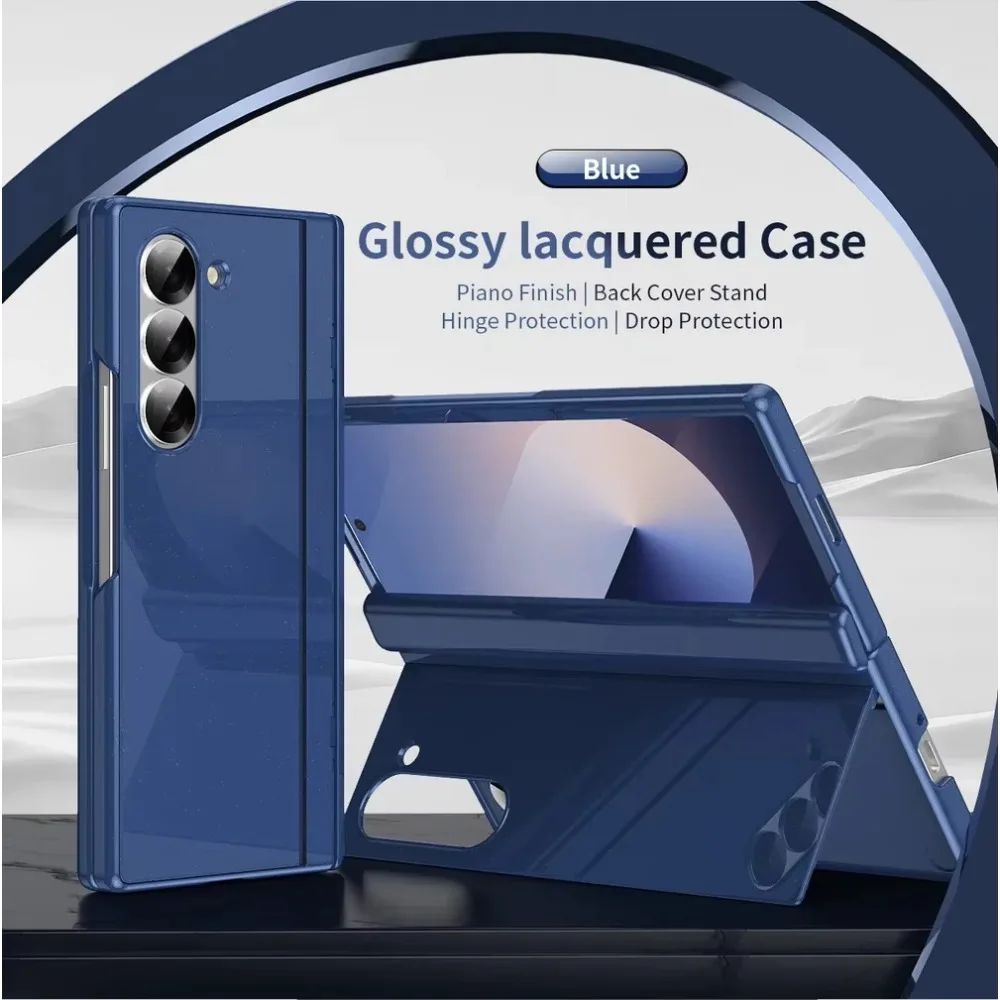 

High Quality Business Matte Kickstand Hinged Case For Samsung Galaxy Z Fold7 6 5 4 3 Screen Protector Film Hard Shockproof Cover