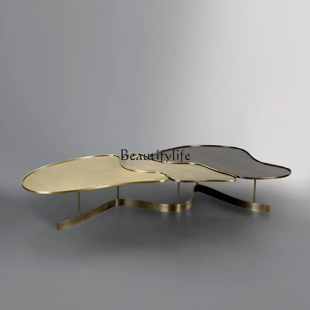 

ls 04High-end customized stainless steel special-shaped old coffee table villa sample room creative table