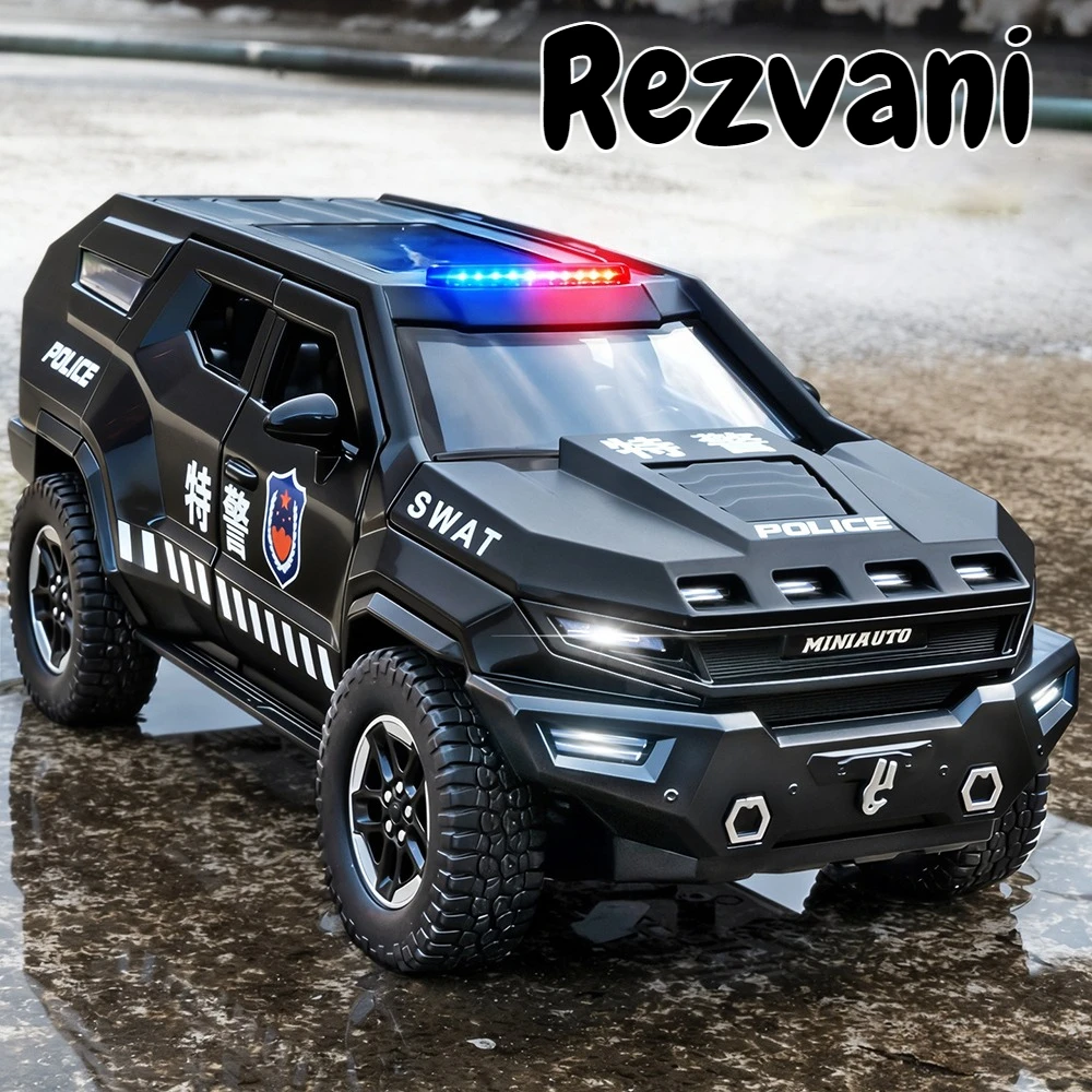 1-24-レズヴァニ・ヴェンジェンス・セイバートゥース・ビークルズ合金ダイキャストモデルおもちゃの車ドア開閉可能ラバータイヤプルバックモデル家の装飾