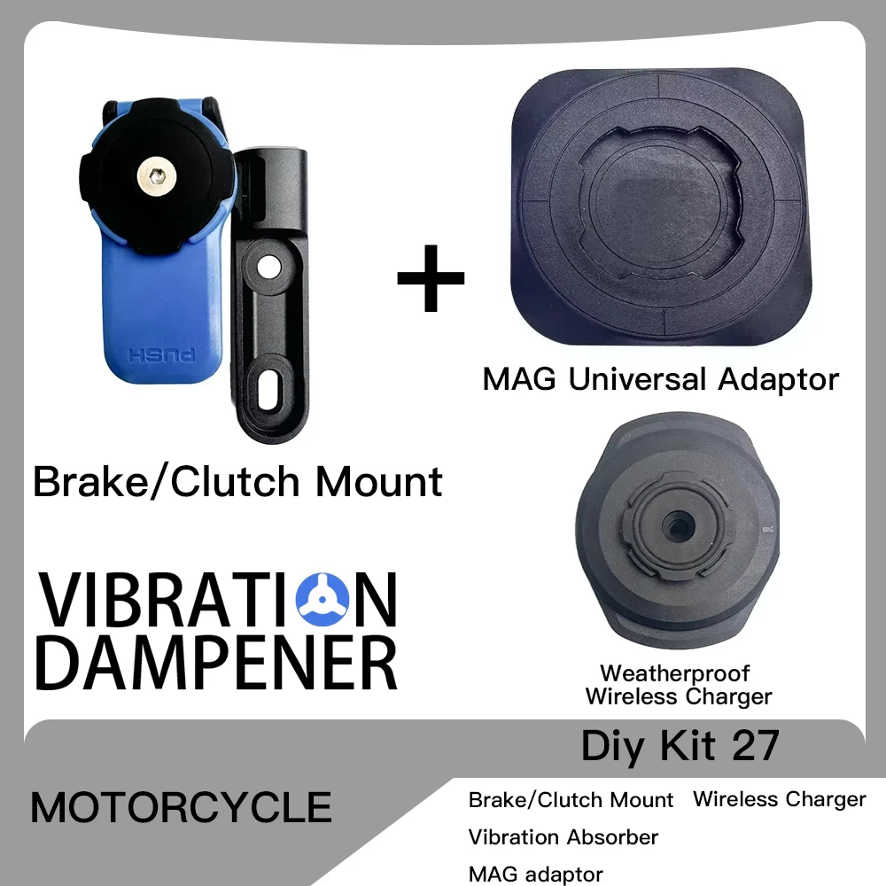 Motorstuurklem Stuurpen Vorkhouder PRO Houder Telefoonhouder Trillingsdemper MAG Universele adapters Draadloze oplader
