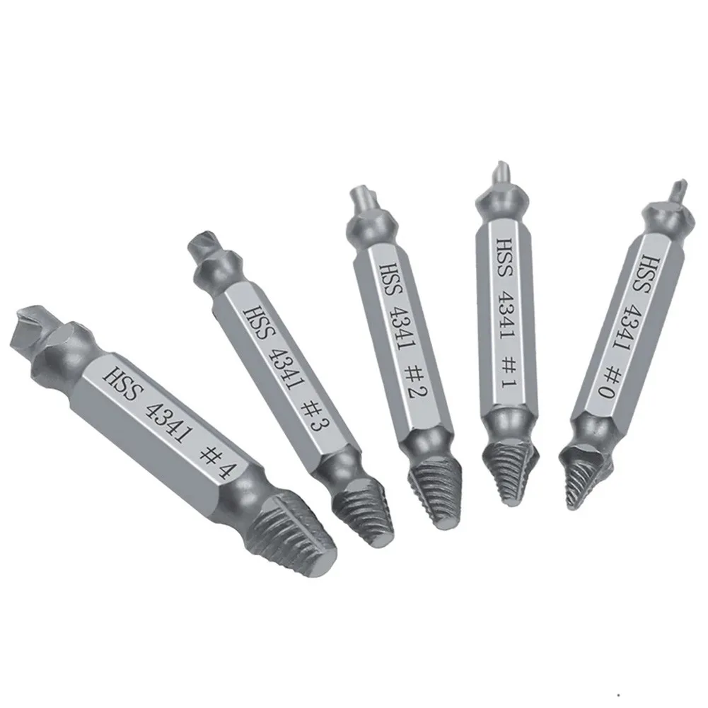 High Quality Damaged Screw Remover Remover Silver Stripped Drill for stud Reverse 5PCS Damage Screw Drill Bits for durable Easy