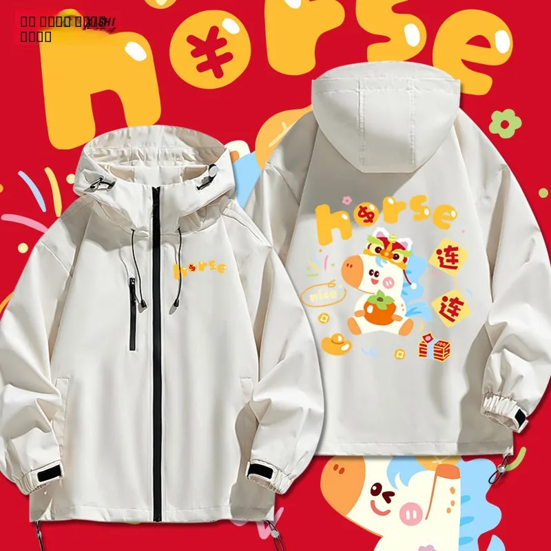 

ex Tee-in-One Jaet Celebra Year 2026 New Autumn Winter Polyester Fiber Casual Sle Hooded Zipper Closure