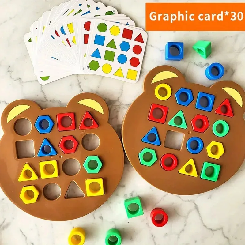 DIY Geometrische Form Farbe Passenden 3D Puzzle Baby Montessori Lernen Bildungs Interaktive Schlacht Spiel Spielzeug Für Kinder Geschenk