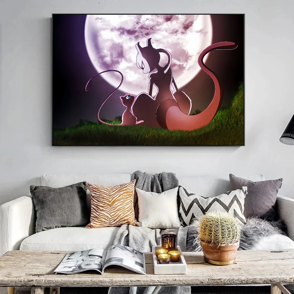 Japanische Manga Pokemon Mewtwo Accessoires Weihnachts geschenk für Kinder malen Leinwand Aufkleber und Poster Home decoration Kunstwerk