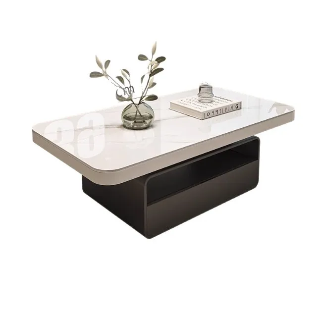 Modern simple integrated coffee table light luxury high-end minimalist rock slab tea table combination
