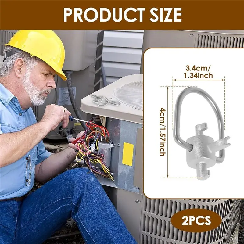 A23E-2Pcs Locking Cap Key HVAC Tool For Refrigerant, Equipment Repair Tool For Heating Ventilation Air Conditioning System