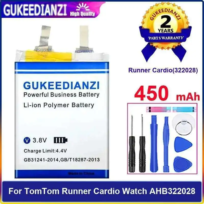 

Высокоэффективный аккумулятор для часов Tomtom Runner Cardio AHB322028 322028 450 мАч