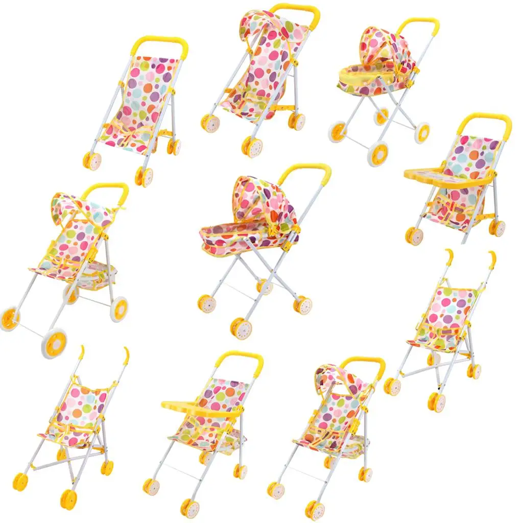 Foldable Stroller Pushchair for Reborn , Children Nursery Bedroom Furniture Toy Decoration