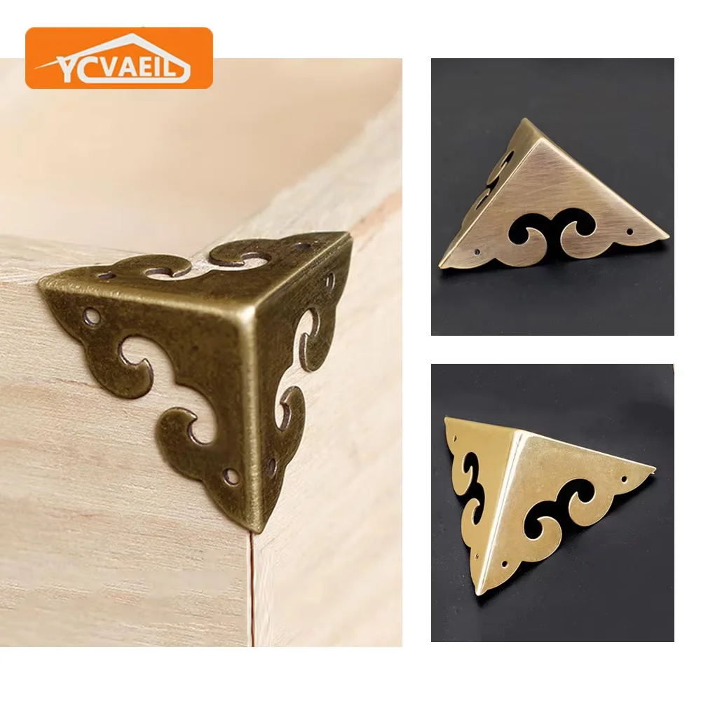 8pcs Box Corners Brackets for Home Decorative Triangle Gift Box Metal Table Chair Corner Protectors Furniture Hardware