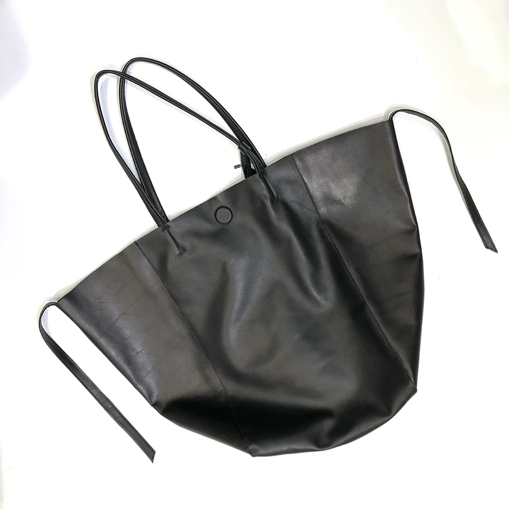 2024 New Genuine Leather Big Tote for Women Kpop Big Capacity Shoulder Bag Vintage Fashion Versatile Computer Bolsos