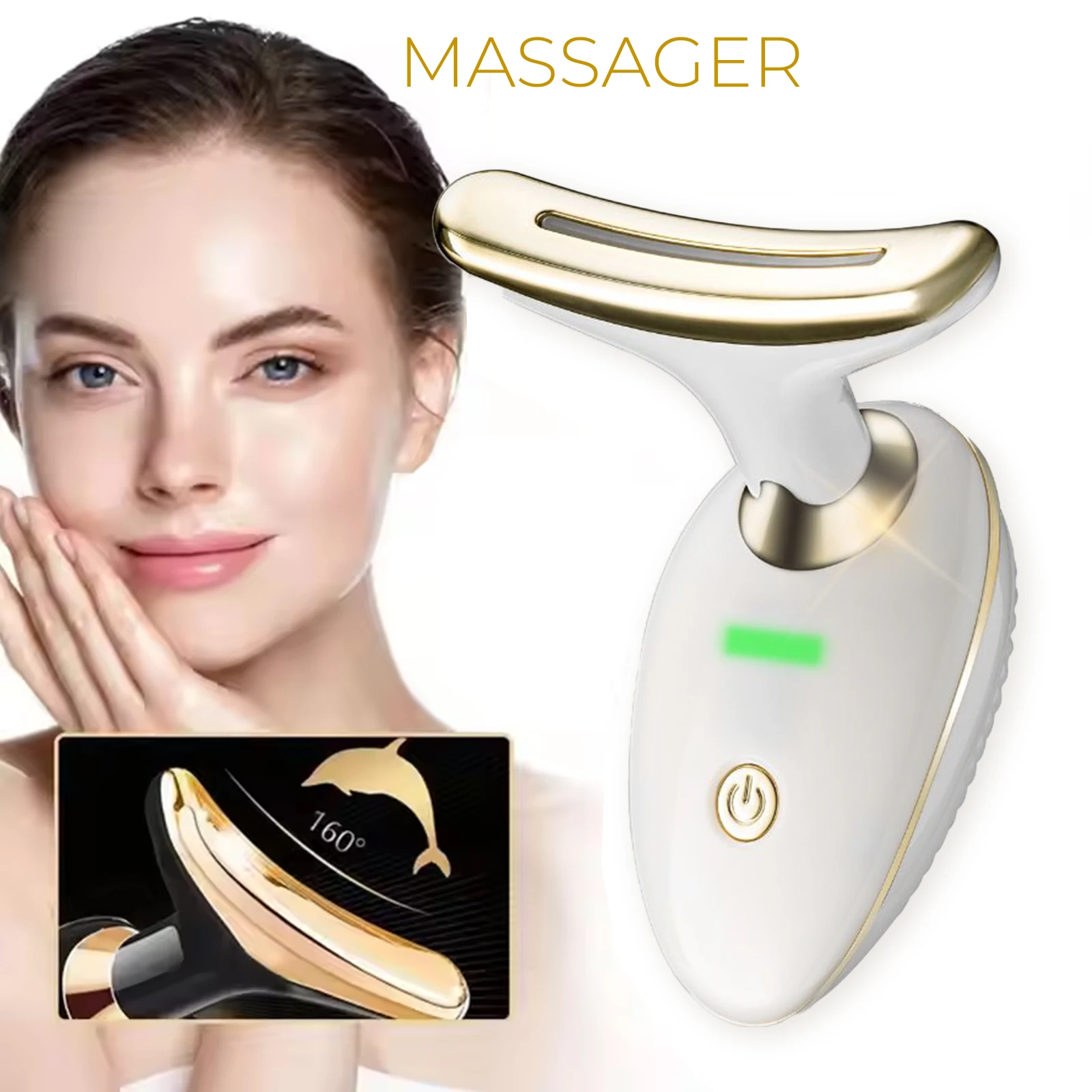 Massageador Facial Profissional Ultrassônico Antirrugas para Linhas de Expressão, Rejuvenescedor de Pele Recarregável