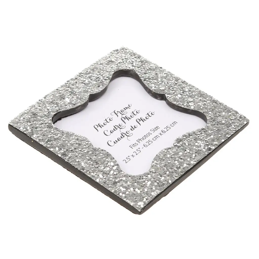 4-6pack Shiny Sequin Small Photo Frame with Back Stand Wedding Party Favor