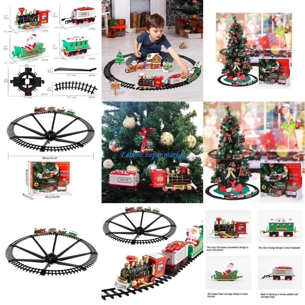 

090B Train Track Sets Christmas Electric Car Locomotive Toy Children Train Toy