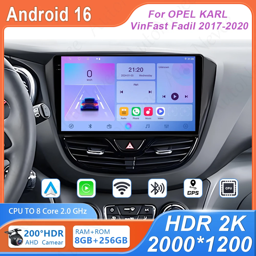 Фото Android 4G для OPEL KARL VinFast Fadil 2017-2020: GPS-навигация, автомагнитола, мультимедийный проигрыватель (без 2DIN DVD)