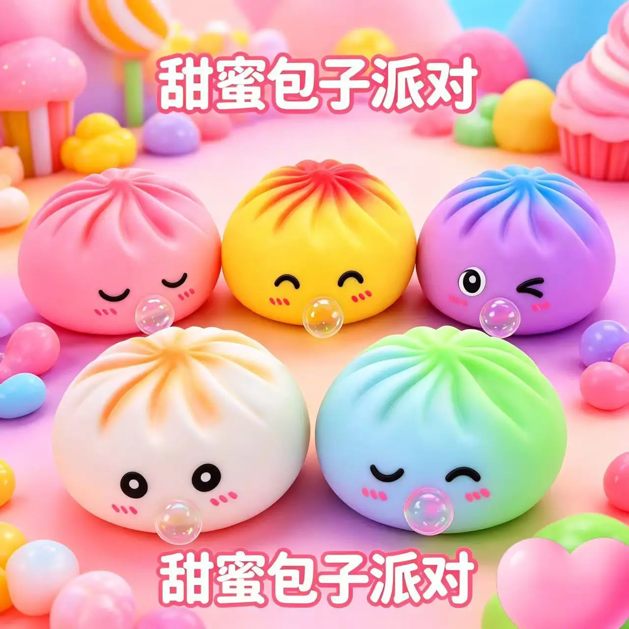 Trending blowing bubbles Toy, Need Soft Jelly Squeeze Stress Relief Fidget Toy, Relieve stress Sensory Need for Adults & Gift
