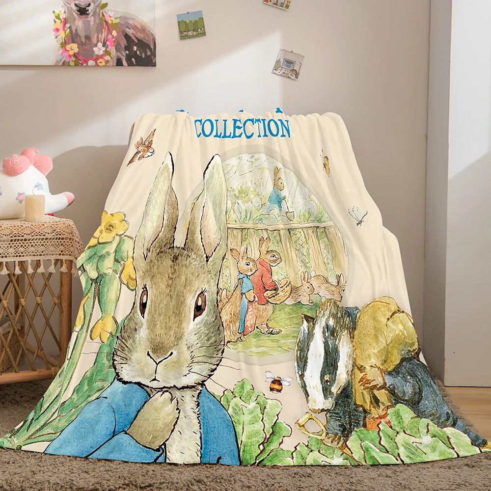 Soft Sherpa Blanket Peter The Rabbit Flannel Blanket for Bedding Room Sofa Soft Blanket Bedspread Home Decor Office Nap