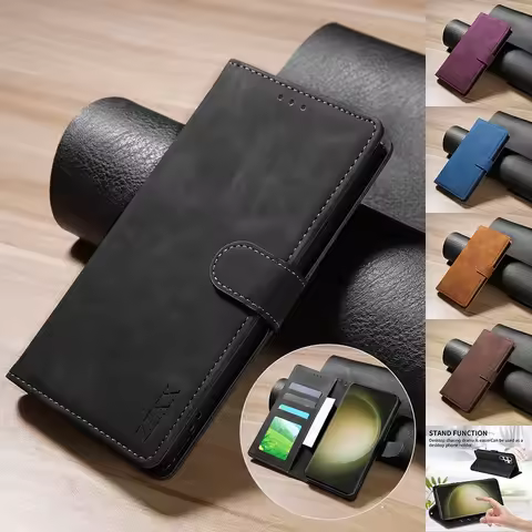 Wallet Magnetic Flip Card Slot Holder Leather Case For Samsung Galaxy S25 Ultra S24 FE S23 Plus S22 S21 S20 S10 S9 S8 Cover