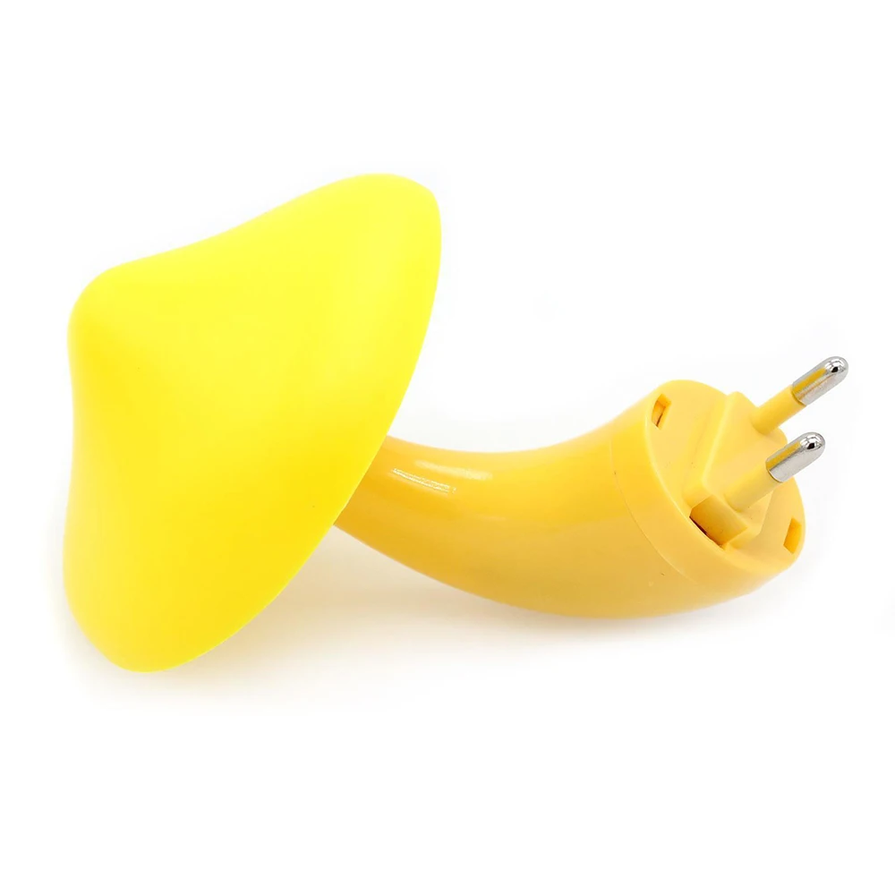 Luces LED de noche con forma de seta, enchufe de EE. UU./UE, Sensor automático para inodoro, decoración de dormitorio de niños, luz de pared, luces nocturnas