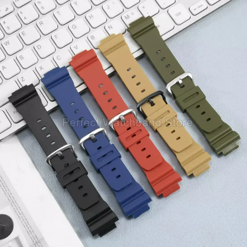 Correa de reloj de resina premium de 16 mm con interfaz convexa para Casio G-SHOCK GMA B800 GA800 GBA 800 GBD 800 GM110 DW5600, ligera