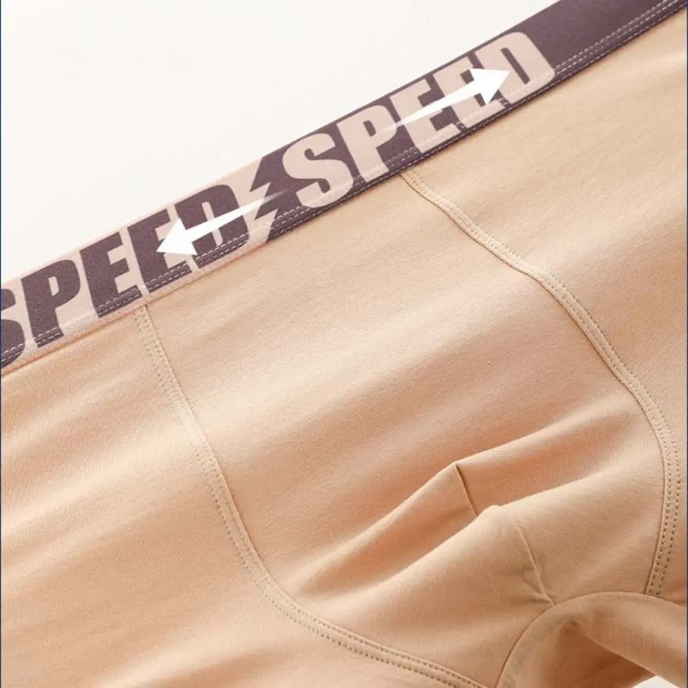 3PCS Breathable Plus Size Men's Boxer Briefs Seamless Mid Waist Letter Printed Panties Elastic Lingerie Shorts Underpants Gifts