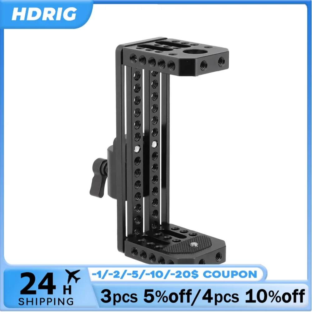 HDRIG On-camera Monitor Holder C Frame Cage With Light Stand Head (Max. Column Diameter 16mm) For DSLR Camera Accessories