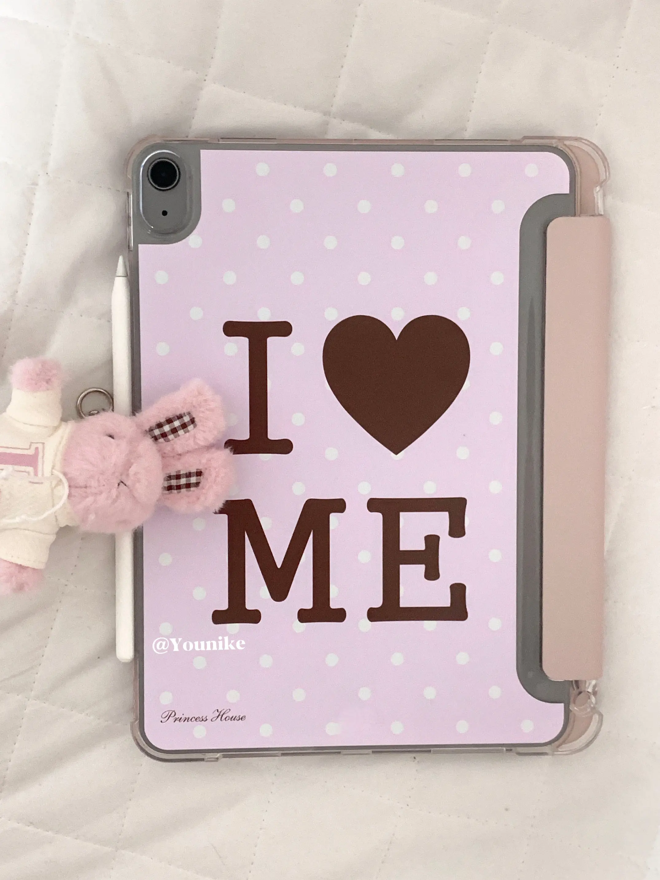 Pink Polka Dots LoveTablet Case For iPad Pro 11 12.9 13 8.3 M2/4/3 9.7 10.2 5/6th 7/8/9 10th 11th Mini 6 7 Air 5 6 Stand Cover