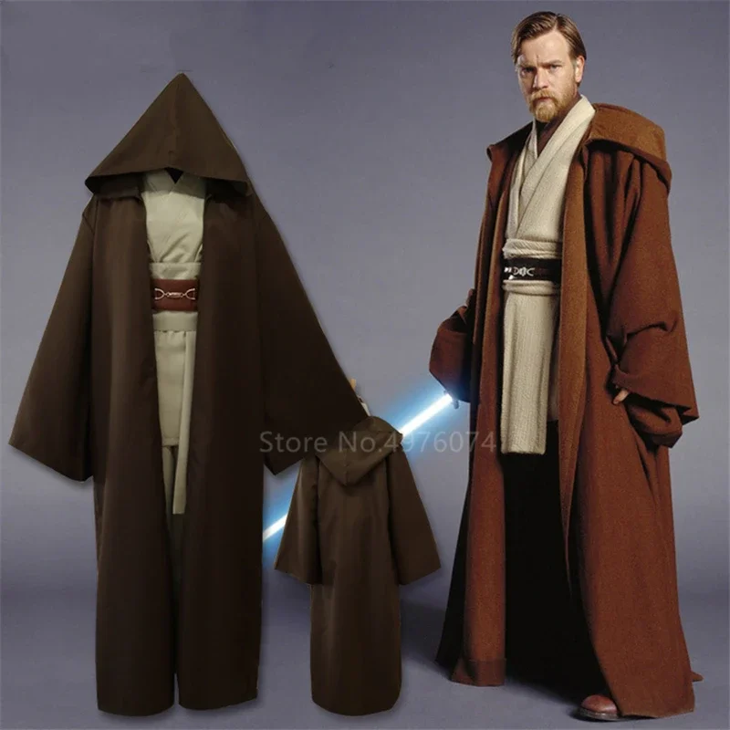 Fantasia de Cosplay Anime Halloween para Homens e Mulheres, Festa de Carnaval Fantasia, Capa de Cavaleiro Anakin Skywalker, Calças Kimono, Conjunto Obi