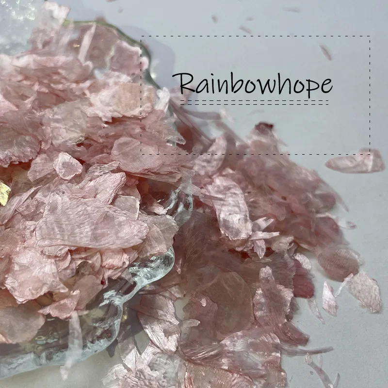 5g/Caja de Mica Rosa Ultrafina para Decoración de Uñas 3D, Piedra Mineral para Arte de Uñas, Lámina de Mica para Salón de Belleza