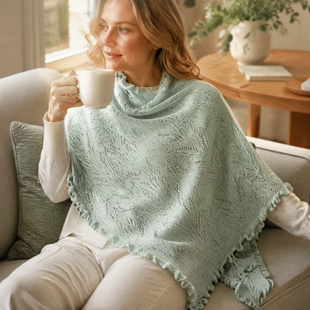 Elegant Solid Color Women Scarf Knitted Fabric Soft Knitted Shawl Wool Blend Wool Bandana Street Wear