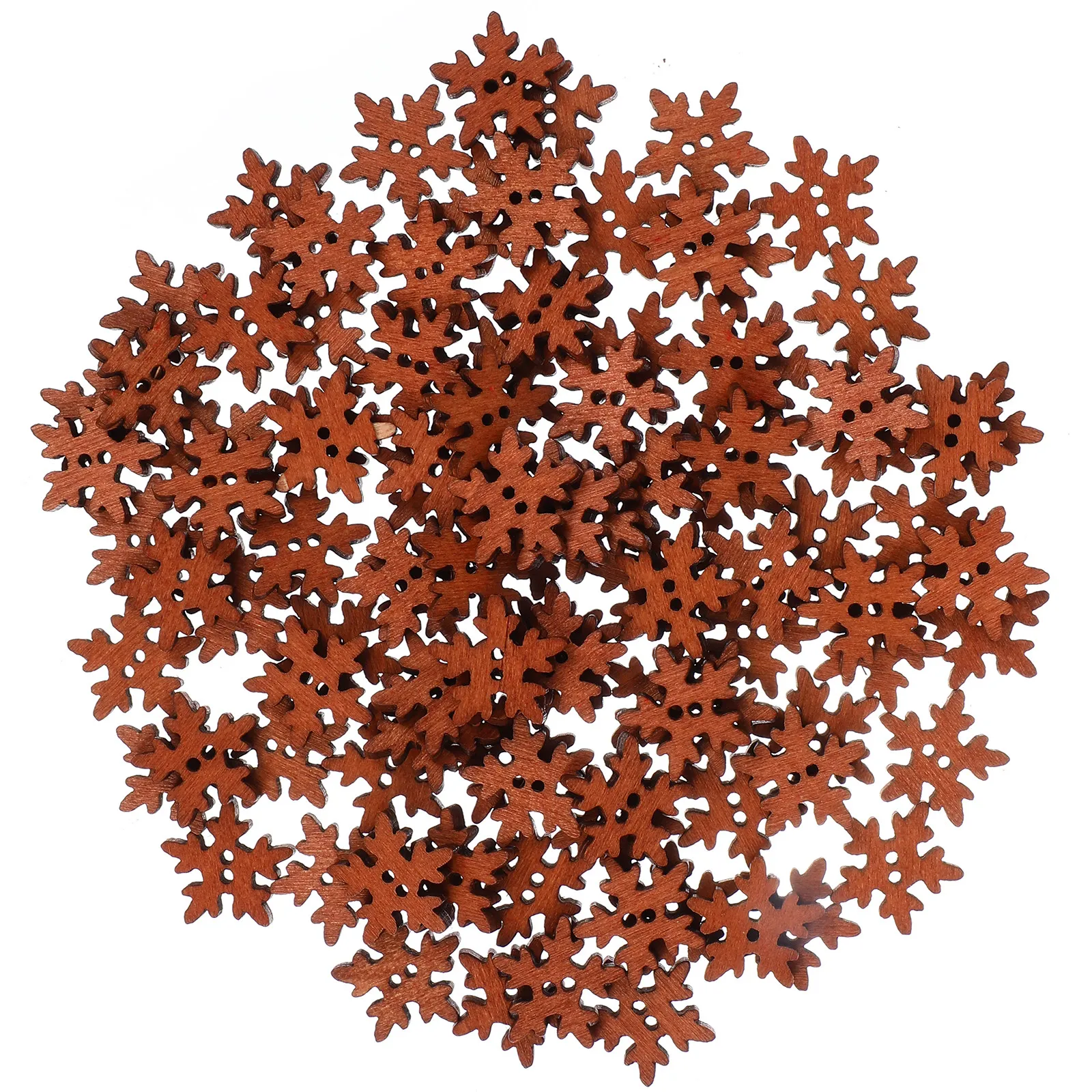 100Pcs 18Mm Wooden Snowflake Buttons Perfect for DIY Crafts Christmas Decor Innovation Development Decoration Button