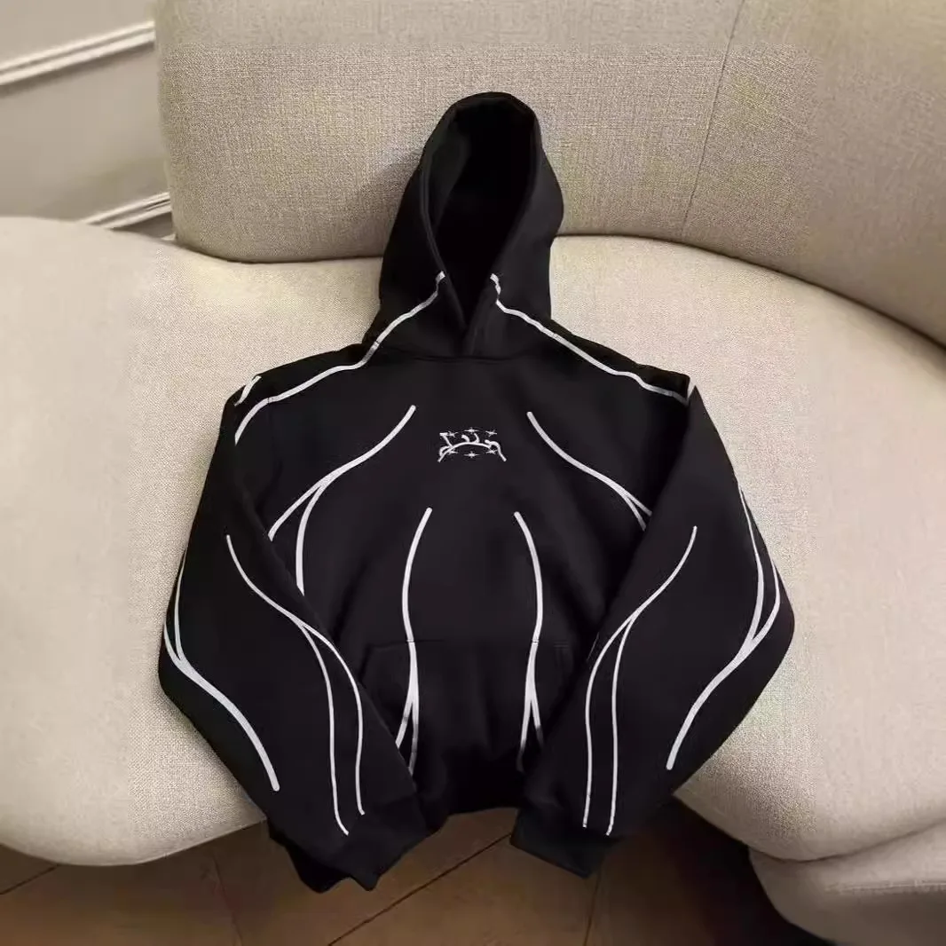 

Свободная толстовка в полоску в стиле ретро с розовой свиньей, свободная толстовка с капюшоном Street Faion, женская повседневная длинная толстовка с принтом све