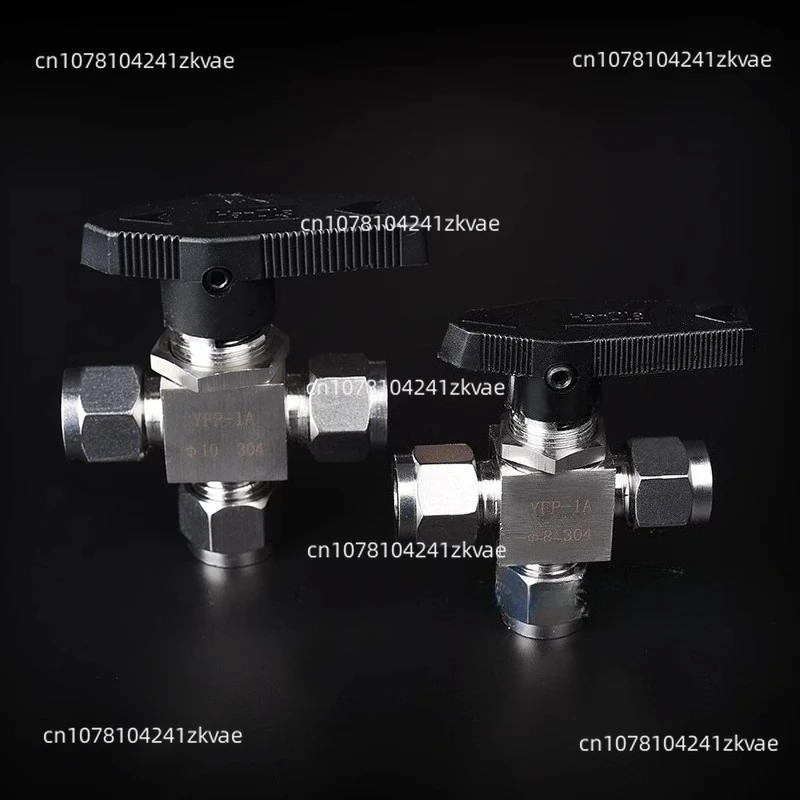 304 الفولاذ المقاوم للصدأ بطاقة كم صمام كروي ثلاثي الاتجاه لوحة أفقية تبديل صمام L على شكل ثلاثي تقليد YFP-1A