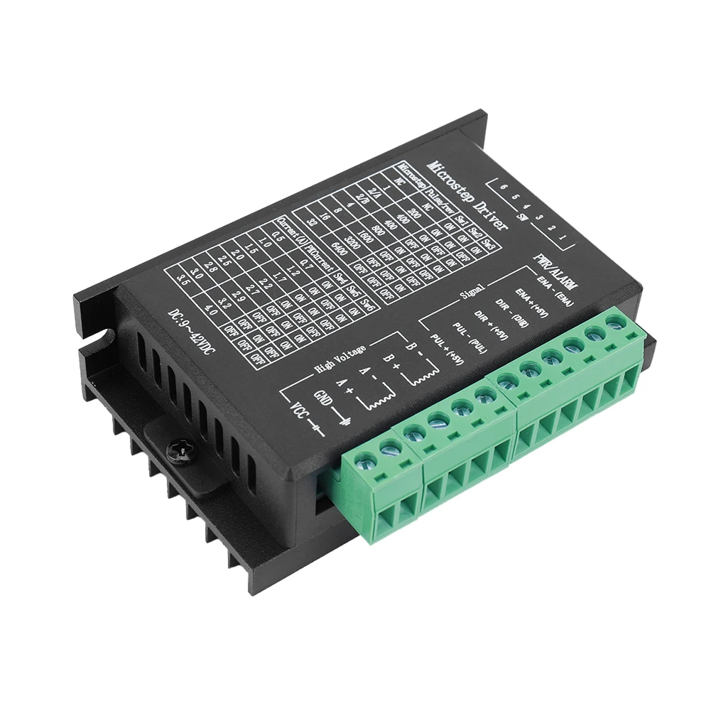 Sterownik silnika krokowego TB6600 DC9-40V, kontroler CNC silnika krokowego, 1 oś, 32 segmenty dla silników krokowych Nema 42 57 86