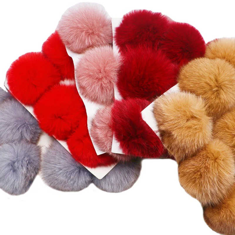 Luxury Fluffy Real Fox Fur Ball Pompom 9cm Genuine Fur Pompones Balls for Hats Keychains Bags Scarf Pom Pom Crafts Accessories