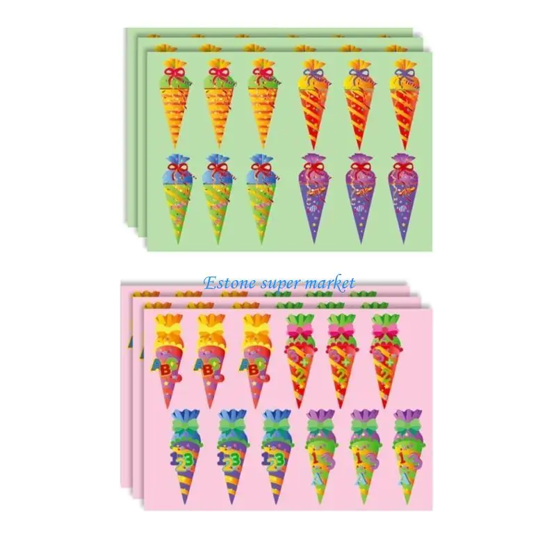 090B Sáng Tạo 6 Cái/gói Thời Trang Trở Lại Trường Miếng Dán Đàn Guitar Điện Thoại Laptop Chống Nước Miếng Dán Trang Trí Decors