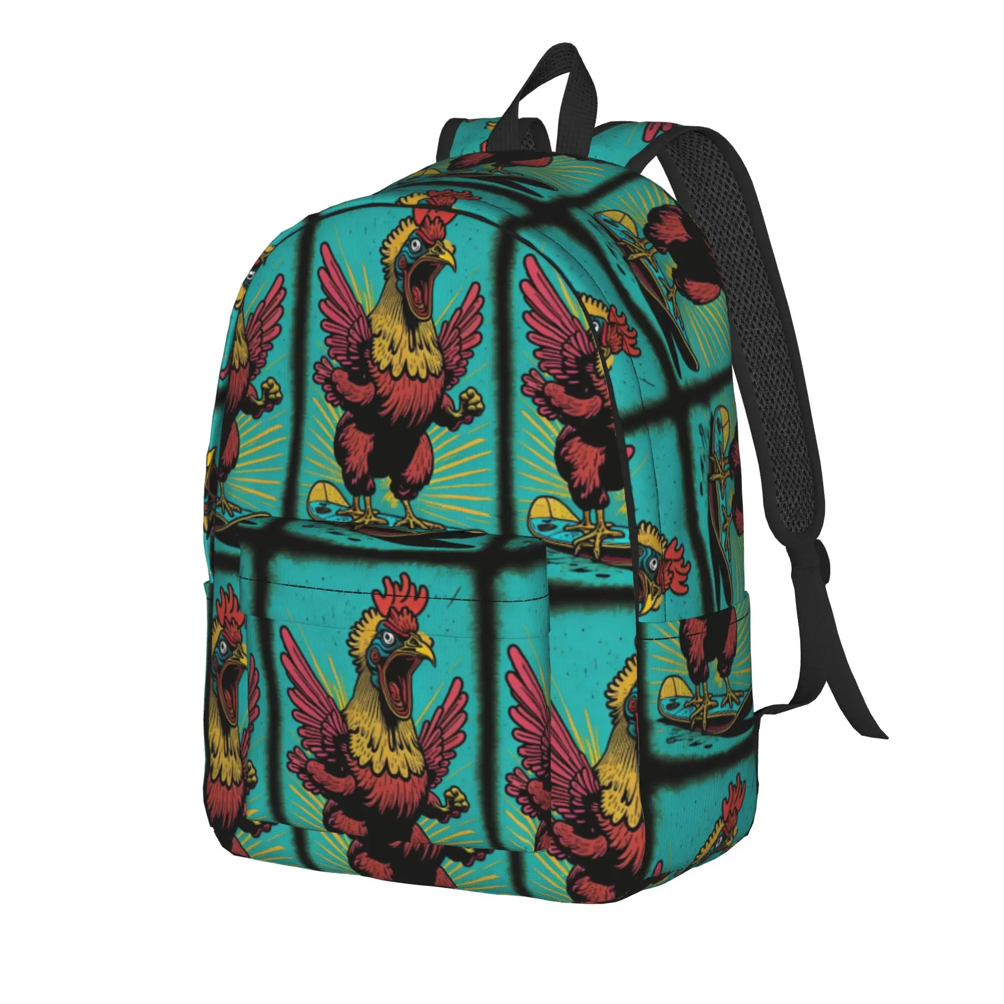 Skate Rooster Cartoon Backpack  Funny Backpacks Women Travel Large School Bags Designer Rucksack