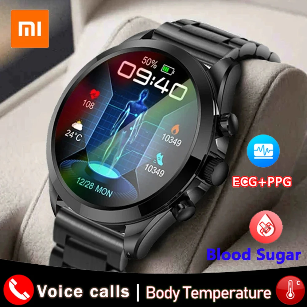 Xiaomi 2024 Bluetooth Call Smart Watch Men ECG+PPG Heart Rate Blood Sugar Pressure Oxygen Health Monitoring Smartwatch Clock