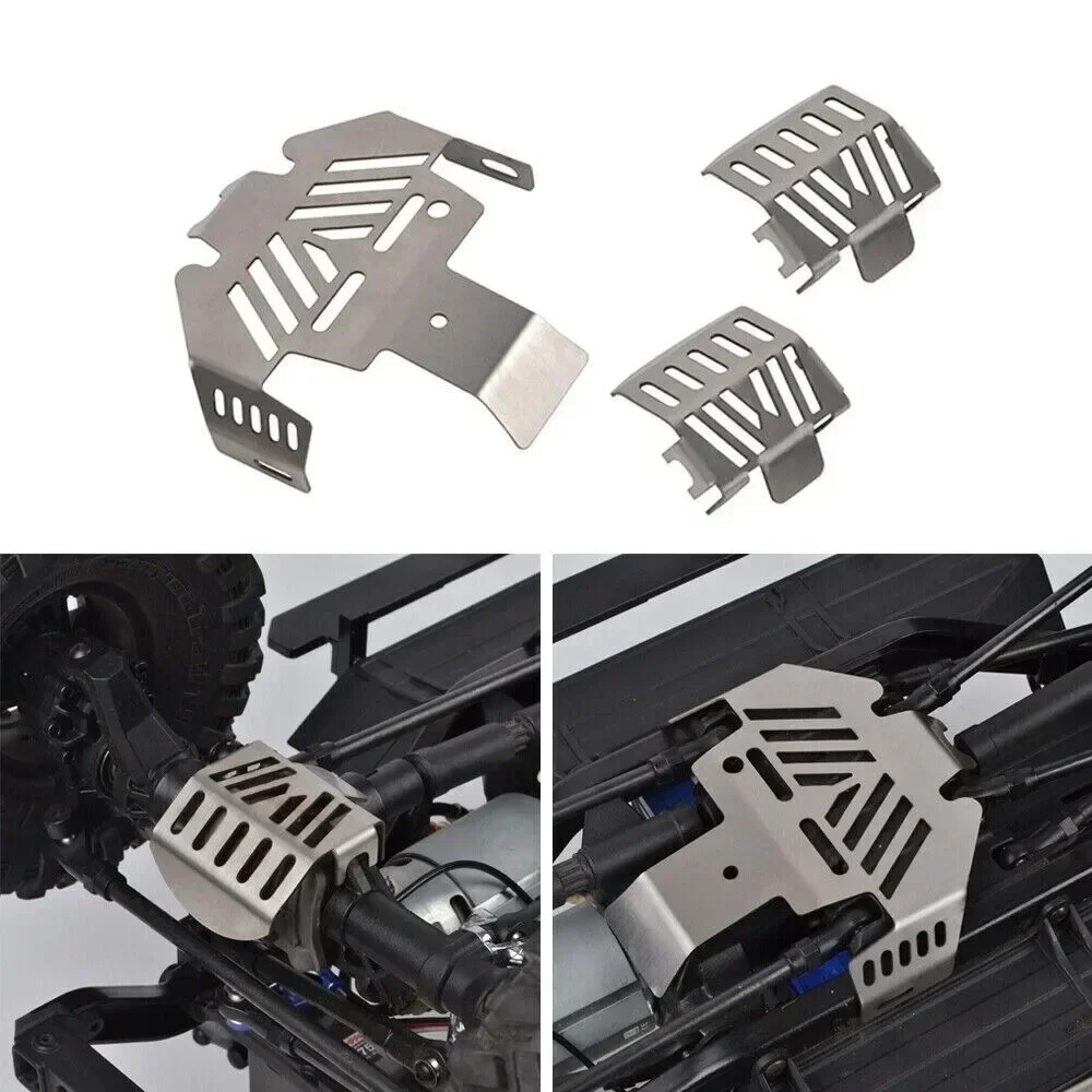 3-częściowa stalowa płyta ochronna podwozia ze stali nierdzewnej do trxs Trx-4 Bronco Defender G500 K5 Rc Car Protection Board