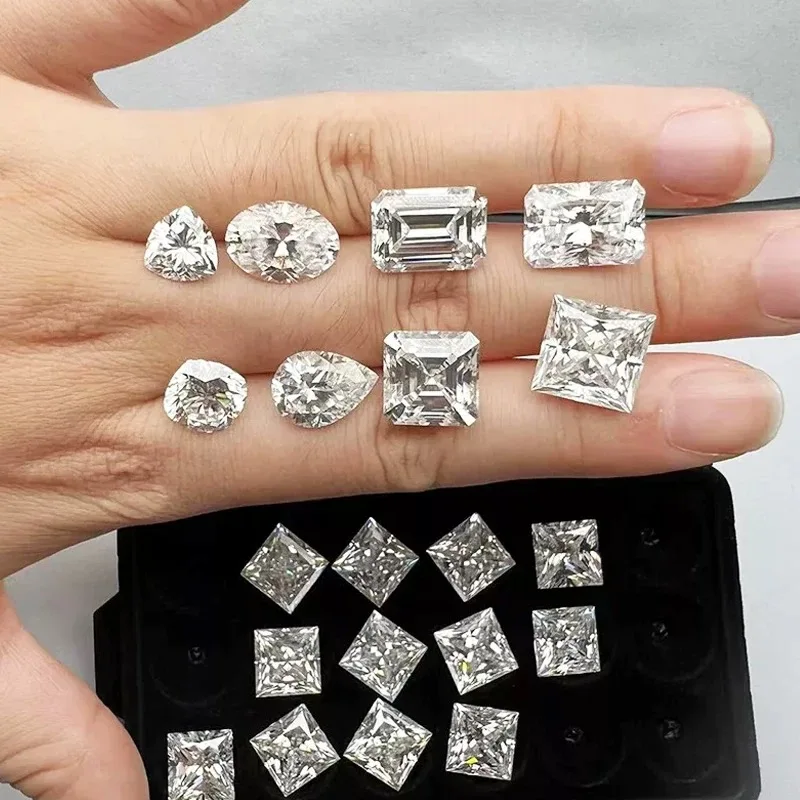 Moissanite Stone D Color Radiant Asscher Pear Marquise Round Princess Trillion Oval Heart Cushion Emerald with Certifica