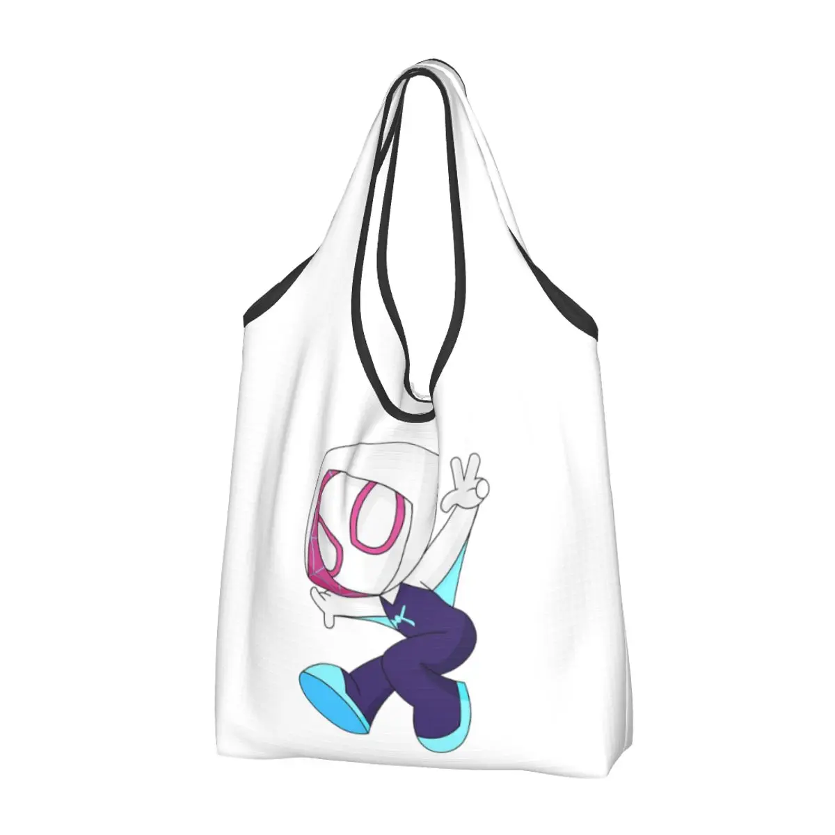 Ghost Spider Girl Baby Spidey Girl, Grl Pwr Ghost Kids Tote Shopping Bags Foldable Shopper Bag Groceries Handbag Shoulder Bag