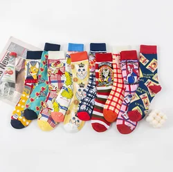 New Animation Women Socks Cotton Care for Eyes Series Personality Fashion Cute Socks Female with Visual Chart Novetly 179