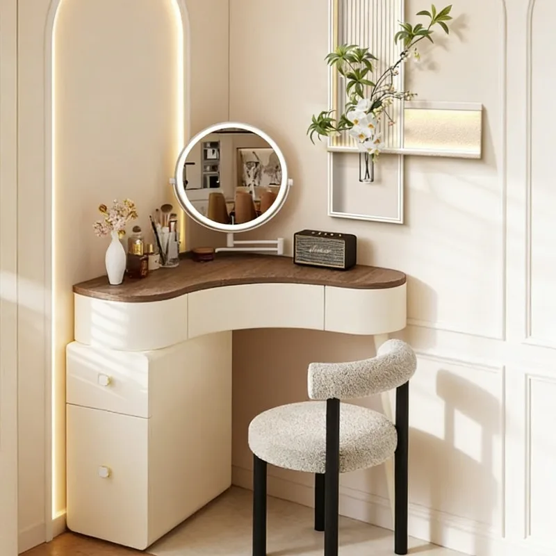 Bedside Bedroom Vanity Table Makeup Accessories Chair Mirror Dressing Table Women Coffee Penteadeira Lounge Suite Furniture