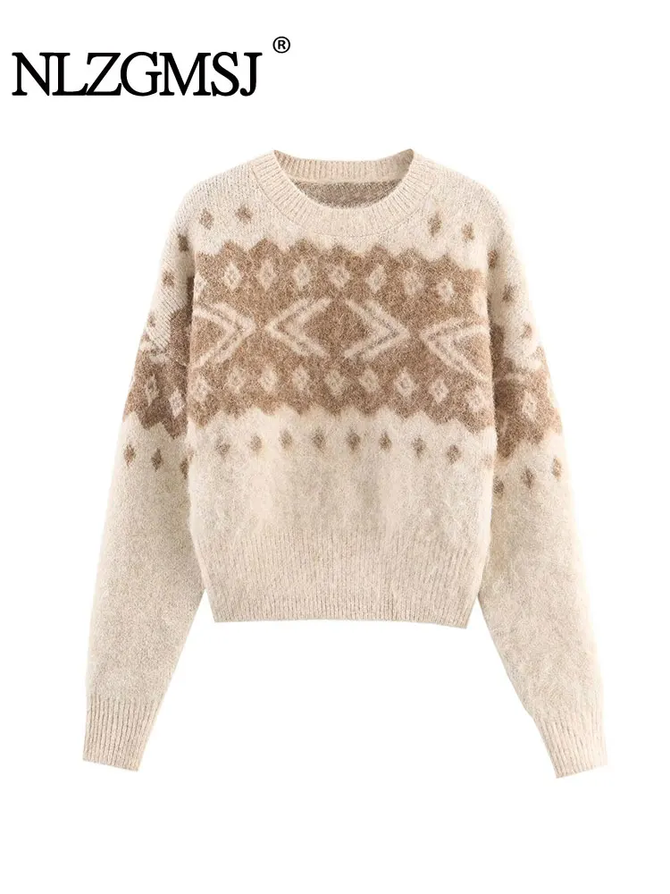 

NLZGMSJ повседневные вязаные женские свитера с длинными рукавами и пуговицами, модные пуловеры на осень-зиму 2025 года, толстые теплые топы