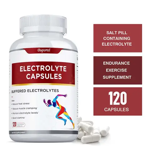 Electrolyte Capsules - Supports Electrolyte Balance, Relieves Stress, Supplements Sports Nutrition, Improves Endurance, Non-GMO